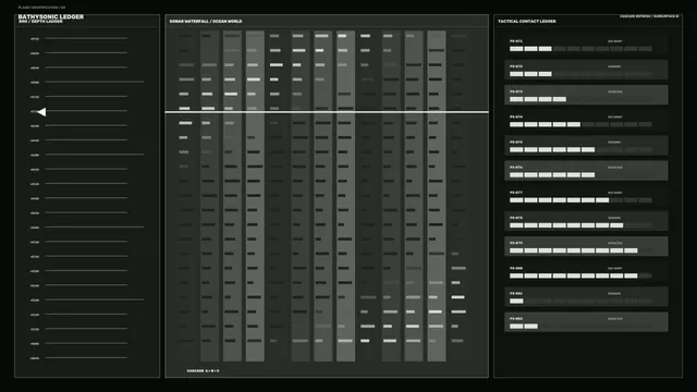 Monochrome sonar depth ledger interface — free 3840x2160 4K wallpaper image