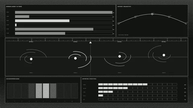 Monochrome satellite telemetry dashboard — free 3840x2160 4K wallpaper image