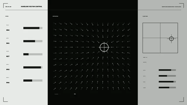 Monochrome vector field control dashboard — free 3840x2160 4K wallpaper image