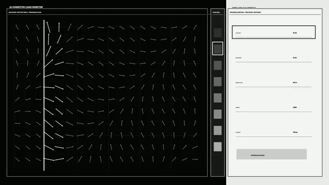 Monochrome cognitive load vector dashboard — free 3840x2160 4K wallpaper image