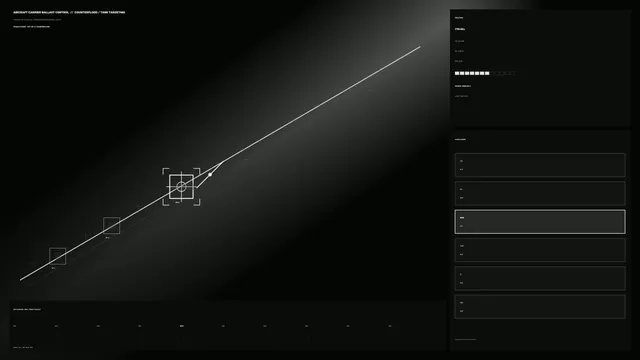 Monochrome aircraft targeting control interface — free 3840x2160 4K wallpaper image