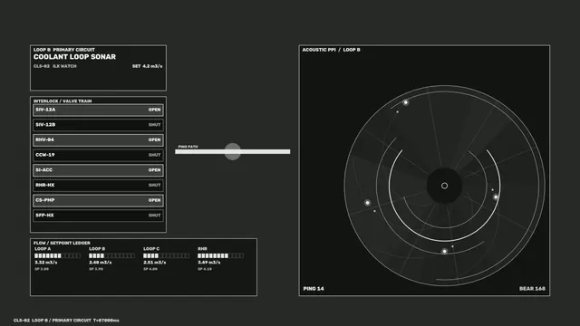 Monochrome circular sonar control interface — free 3840x2160 4K wallpaper image
