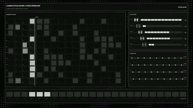 Monochrome interlock matrix control schematic — free 3840x2160 4K wallpaper image