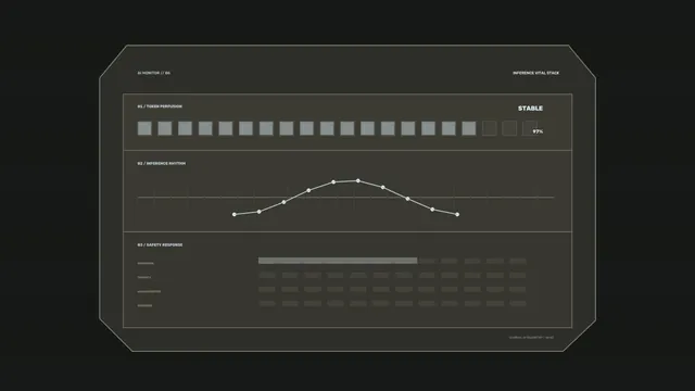 Dark AI telemetry dashboard with plotted signal — free 3840x2160 4K wallpaper image