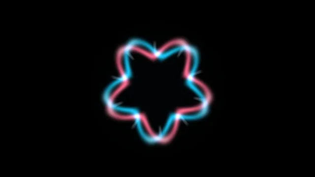 Cyan and pink neon six-lobed loop — free 3840x2160 4K wallpaper image