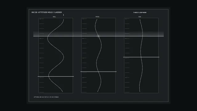 Monochrome attitude control graph with three axes — free 3840x2160 4K wallpaper image