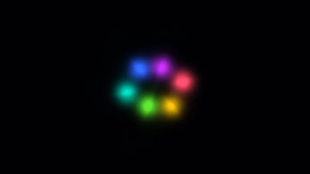 Six glowing colour orbs on a black field — free 3840x2160 4K wallpaper image