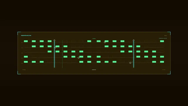Neon grid schematic on a dark amber field — free 3840x2160 4K wallpaper image
