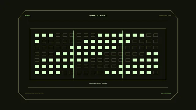 Luminous Power Cell Matrix Interface — free 3840x2160 4K wallpaper image