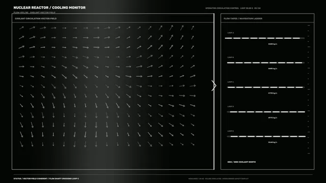 Monochrome coolant circulation vector monitor — free 3840x2160 4K wallpaper image