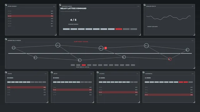 Dark relay lattice command dashboard — free 3840x2160 4K wallpaper image