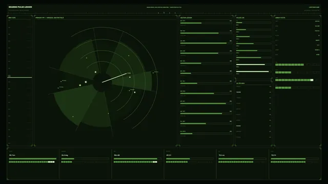 Green radial pulse monitoring interface — free 3840x2160 4K wallpaper image