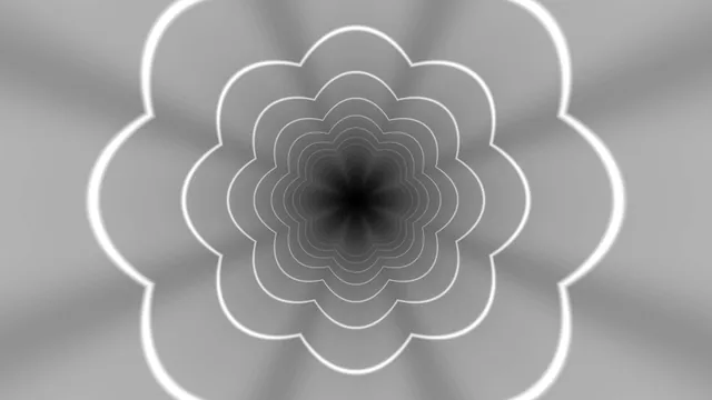 Concentric scalloped rosette in grayscale — free 3840x2160 4K wallpaper image
