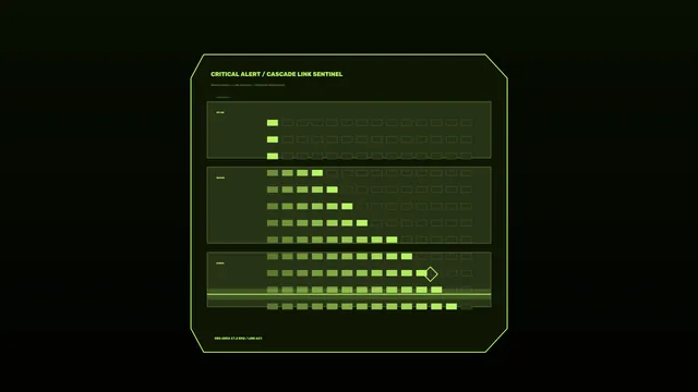 Neon green cascade link monitoring interface — free 3840x2160 4K wallpaper image