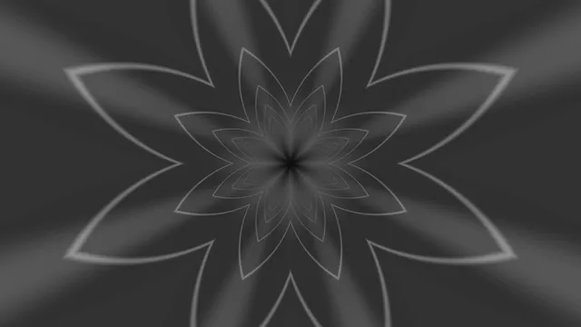 Monochrome radial flower with layered contours — free 3840x2160 4K wallpaper image