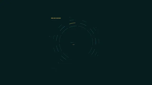 Teal Ring Arc Cascade Interface — free 3840x2160 4K wallpaper image