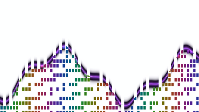 Cyan waveform with violet geometric bands — free 3840x2160 4K wallpaper image