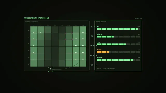 Green vulnerability matrix interface on black — free 3840x2160 4K wallpaper image