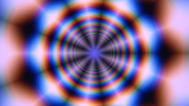 Chromatic concentric rings with geometric blur — free 3840x2160 4K wallpaper image