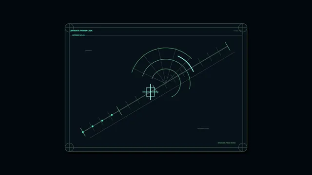 Geometric radar targeting interface in teal — free 3840x2160 4K wallpaper image