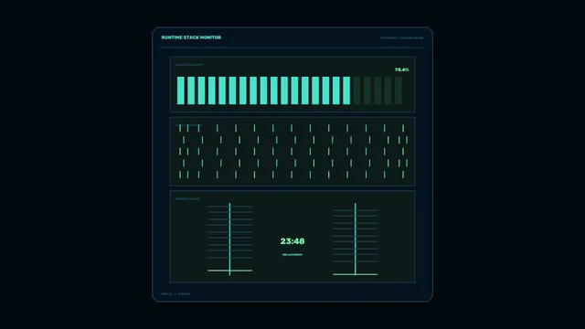 Runtime stack monitor with battery and autonomy — free 3840x2160 4K wallpaper image