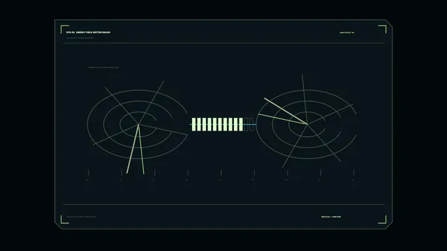 Neon radar diagrams on a dark technical grid — free 3840x2160 4K wallpaper image