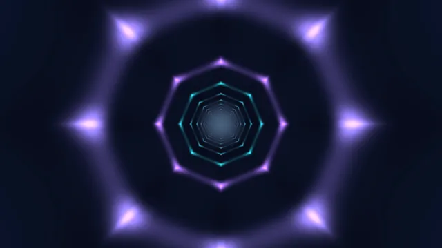 Neon hexagonal tunnel in violet and cyan — free 3840x2160 4K wallpaper image