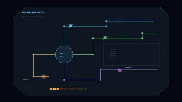 Neon route diagram on a dark interface panel — free 3840x2160 4K wallpaper image