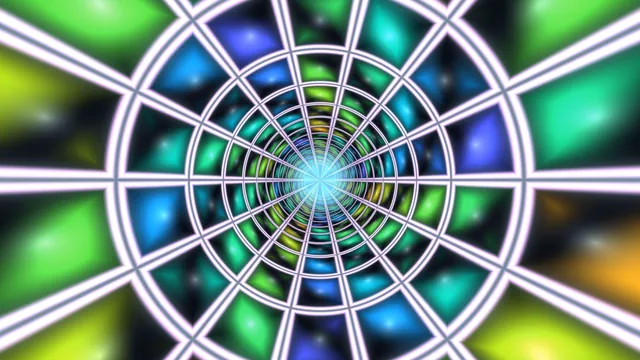Concentric radial grid with luminous color fields — free 3840x2160 4K wallpaper image