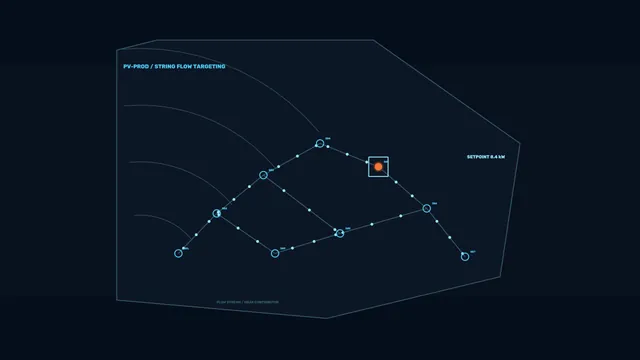 Cyan node flow diagram on a dark grid — free 3840x2160 4K wallpaper image