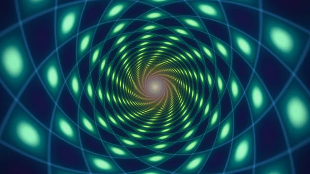Concentric luminous lattice in a blue vortex — free 3840x2160 4K wallpaper image