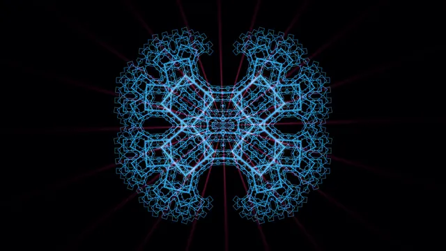 Cyan geometric lattice with radial magenta lines — free 3840x2160 4K wallpaper image