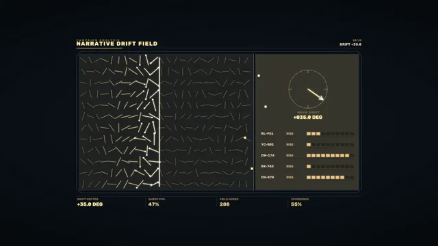 Dark drift analysis interface with vector field — free 3840x2160 4K wallpaper image