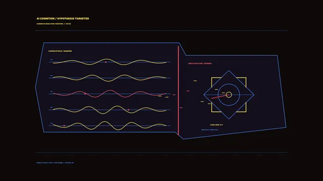 Neon waveform targeting interface on dark field — free 3840x2160 4K wallpaper image