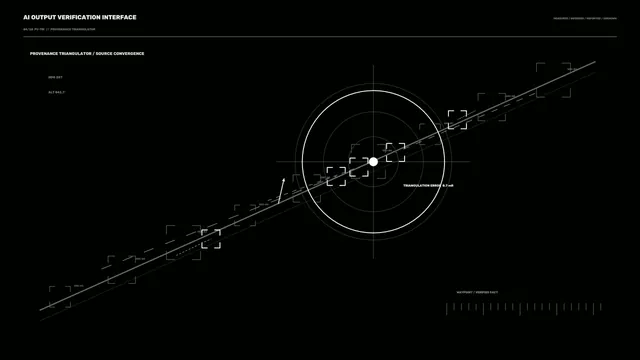 Monochrome provenance triangulator interface — free 3840x2160 4K wallpaper image