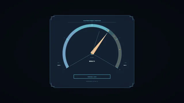 Futuristic circular gauge on a dark blue panel — free 3840x2160 4K wallpaper image