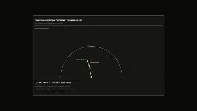 Dark orbital intercept triangle solver display — free 3840x2160 4K wallpaper image