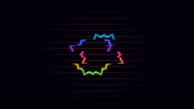 Glowing rainbow starburst on a dark scanline field — free 3840x2160 4K wallpaper image