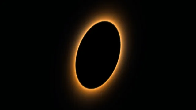 Amber elliptical ring on a black field — free 3840x2160 4K wallpaper image