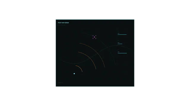 Dark pivot map with sonar arcs and grid geometry — free 3840x2160 4K wallpaper image