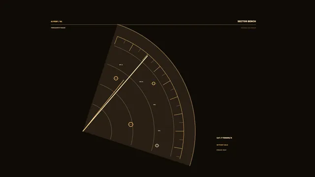 Amber Sector Radar with Concentric Geometry — free 3840x2160 4K wallpaper image