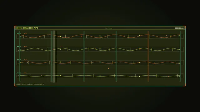Sonar telemetry grid in olive green and orange — free 3840x2160 4K wallpaper image