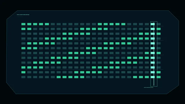 Teal capacity grid with luminous vertical scale — free 3840x2160 4K wallpaper image