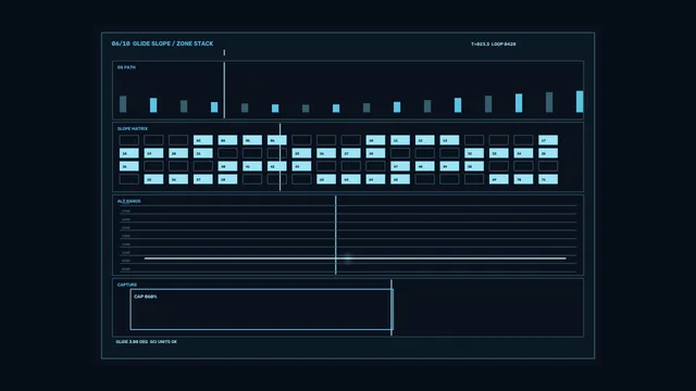 Cyan Technical Dashboard with Grid Displays — free 3840x2160 4K wallpaper image