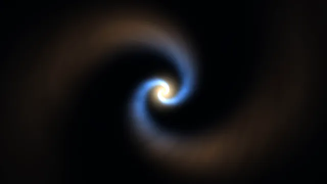 Blue and Amber Spiral Vortex on Black — free 3840x2160 4K wallpaper image