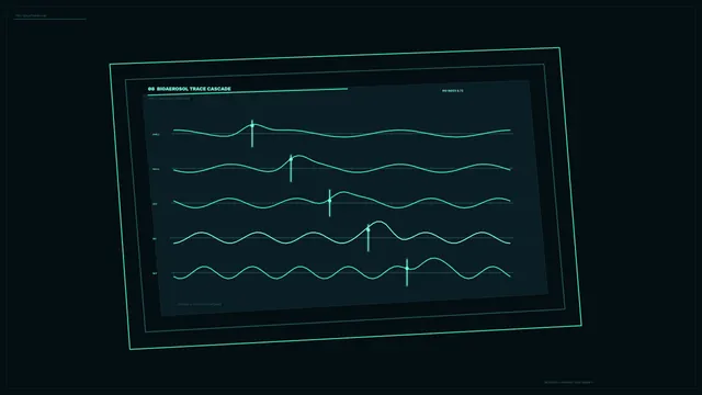 Neon Bioaerosol Trace Cascade Dashboard — free 3840x2160 4K wallpaper image