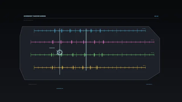 Multicolor technical timeline interface on dark ground — free 3840x2160 4K wallpaper image