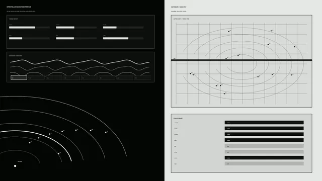 Interstellar navigation interface with orbital charts — free 3840x2160 4K wallpaper image