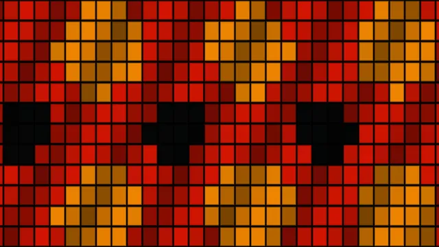 Red and Amber Grid with Dark Geometric Voids — free 3840x2160 4K wallpaper image
