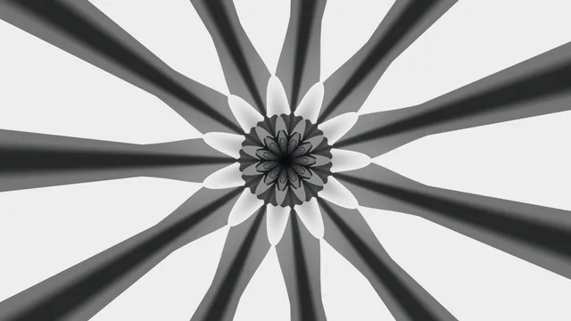 Monochrome radial flower with geometric petals — free 3840x2160 4K wallpaper image